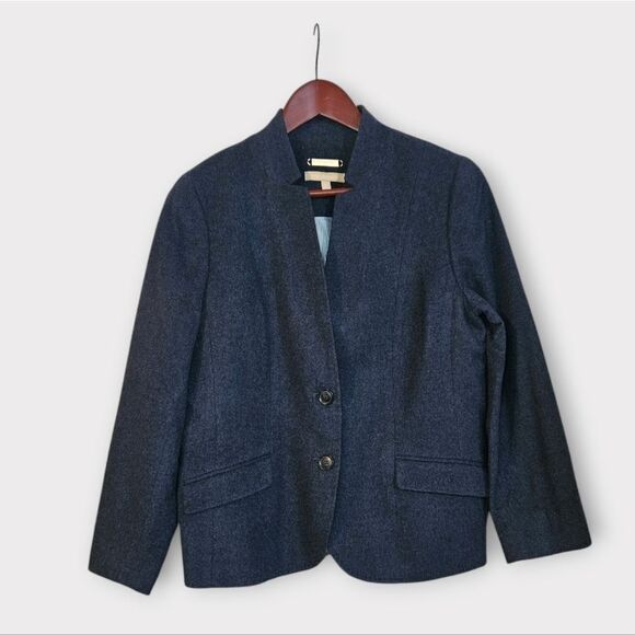 Talbots Cashmere Wool Aberdeen Blazer Jacket Satin Lined Pockets In Blue 10P - Picture 2 of 8